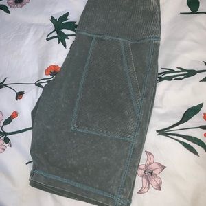 army green biker shorts